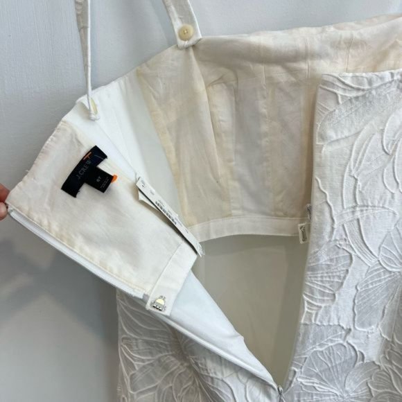 J. Crew Convertible-Strap Dress in Embossed Floral 6T White G4618 Mini NWT $148 - Picture 4 of 13